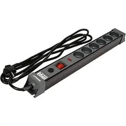 Подовжувач мережевий Sthor 3 м 6 гнізд і вмикач 3-жильний 1.5 мм² з заземленням і захистом (72371)