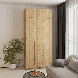 Шафа 3-дверна з антресоллю MebelStar Оскар ДСП BL-B, блок шухляд+полиці 120x52x260 см Дуб тахо (MBS-4918)