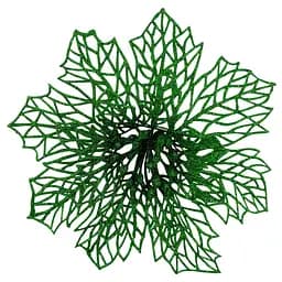 Ялинкова іграшка MIS LT Квітка Різдвяник павутинка 16х16х4 см зелений