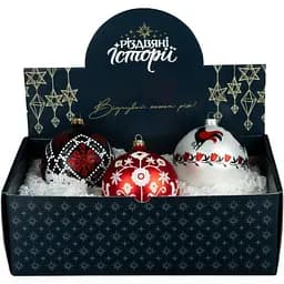Набір ялинкових прикрас Різдвяні історії Код нації: Херсонщина 3 кулі скло (4820001107104)