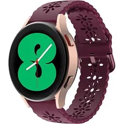 Ремінець для Samsung Galaxy Watch 4 Classic 46mm - темно-червоний ширина кріплення 20мм силікон Watchbands Flower (W12-9WB40153930)