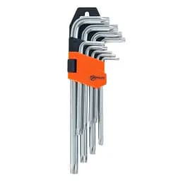 Набір шестигранних TORX ключів Polax Г-подібних подовжених, 9 предметів, Т10-Т50, Cr-V (25-008) - мініатюра 5