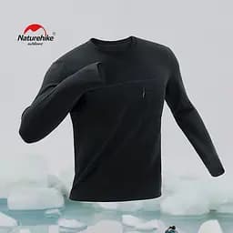 Термо-лонгслів чоловічий Naturehike (NH22NY009) зима, розмір XXL, чорний - мініатюра 2