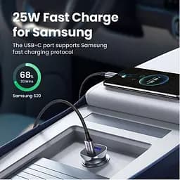 Автозарядка 2xUSB 30W (USB-C + USB-A) CD130 Ugreen (40858) - мініатюра 5
