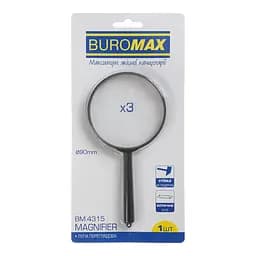 Лупа, пластик, x3, диаметр 90 мм, черная