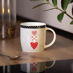Чашка порцелянова I love you 400 мл, сірий з червоним Liling Rongxiang Ceramic RX-N240147R - мініатюра 4