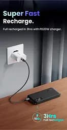 УМБ Ugreen 10000mAh 20W PD,QC3.0 USB-A+USB-C Black (PB311) - мініатюра 4
