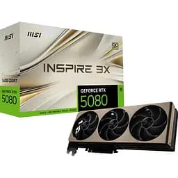 Видеокарта MSI GeForce RTX 5080 INSPIRE 3X OC 16G (G5080-16I3C) UA [127221]