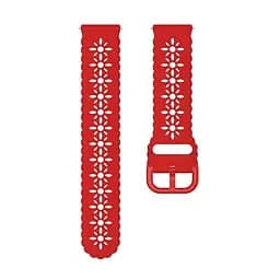 Ремінець Flower для Garmin Forerunner Vivo Active 3 Venu Venu Sq Venu Sq 2 Venu 2 Plus Vivo Move - червоний ширина кріплення 20мм силікон Watchbands (W32-6WB23969021) - мініатюра 3
