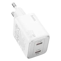 Сетевое зарядное устройство Hoco N42 Elogiado dual-port PD45W(2C) charger(EU) Белый