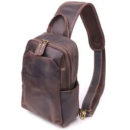 Сумка чоловіча через плече з натуральної vintage шкіри 21285 Vintage коричнева