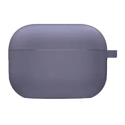 Силиконовый футляр с микрофиброй для наушников Airpods 4 Серый / Lavender Gray