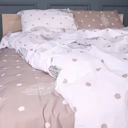 Простирадло MirSon Ranforce Elite Minimal Dots біло-коричневий 220 x 240 см (2200013009481)