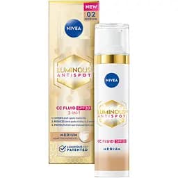 Тональный CC флюид NIVEA Luminous630 Antispot 3 в 1 средний SPF30 40 мл (89609)