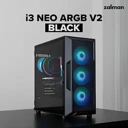 Zalman Корпус I3 Neo ARGB V2 без БР, 2xUSB3.0, 1x Type C, 4x120мм ARGB, VGA 355мм, LCS ready, TG Side Panel, ATX, чорний - мініатюра 2