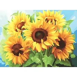 Алмазна мозаїка Чарівний діамант Соняхи зі стразами на підрамнику 30х40 см (1757333894)