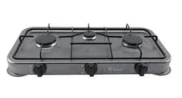 Газовая настольная плита Domotec MS-6603 на 3 конфорки металлическая эмалированная поверхность Серая