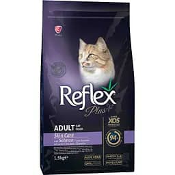 Сухой корм по уходу за кожей кошек Reflex Plus с лососем 1.5 кг