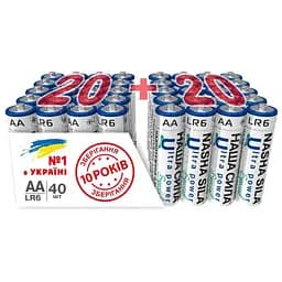 Батарейки Наша Сила Ultra Power AA (LR6) Alkaline 40 шт.