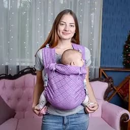 Май-слинг жаккардовый с рождения до 36 месяцев Coolbabka Сиреневый Geometry