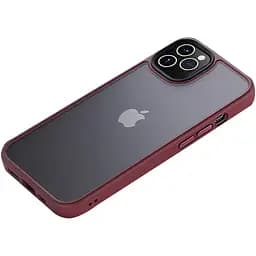 TPU+PC чехол Metal Buttons для Apple iPhone 12 Pro / 12 6.1" Бордовий, TPU+PC