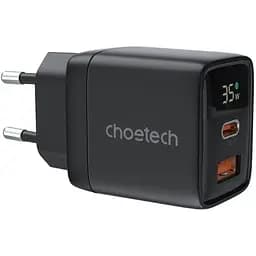 Мережевий зарядний пристрій Choetech (USB-C+USB-A) Black (PD6052-EU-BK)