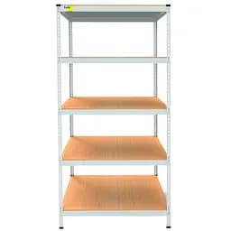 Металевий стелаж Emby Light Series (розмір 2100х900x600мм) 5 полиць ДСП до 100кг Білий