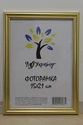 Фоторамка 15х21, золота, 1515-х811-10 б/з, СКЛО + КАРТОН                                                                                                                                                                                                                           