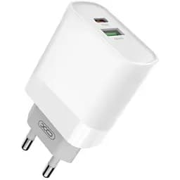 Зарядний пристрій XO L64 PD Power Adapter 20W/1 USB 1 USB-C + Type-C fast cable White