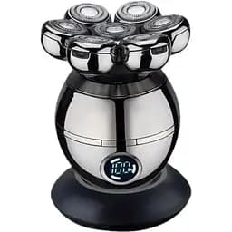 Аккумуляторная электробритва RIAS RQ8870 Silver мужская с плавающими головками и дисплеем (my-4033)