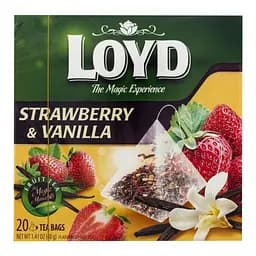Чай фруктовий Loyd Strawberry&Vanilla полуниця та ваніль 40 г (20 шт. х 2 г)