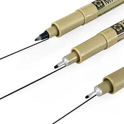 Набір лінерів Pigma Micron 2 шт (0.5/0.8) +1 ручка Micron PN в подарунок Чорний Sakura - мініатюра 7