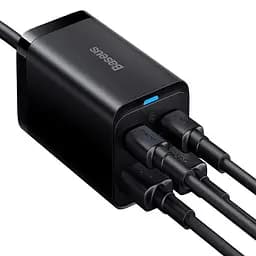 Мережевий зарядний пристрій Baseus GaN3 Pro Desktop Fast Charger 2Type-C+2USB 65W CCGP040101 Black - мініатюра 4