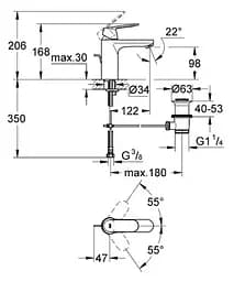 Змішувач для умивальника Grohe Eurosmart Cosmopolitan 23325000 Хром - мініатюра 2