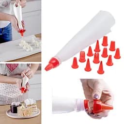 Шприц кулінарний кондитерський (мішок) великий 34х13 см багаторазовий + 13 насадок, Master Class Білий 83906