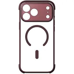 Чохол iPhone 17 Pro Momax CaseForm Air Magnetic Case with MagSafe - Прозорий, Bordeaux Red (MAAP25MR)