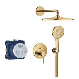 Душова система прихованого монтажу Grohe Essence з Rainshower Mono 310 25287GL0, Золотий - мініатюра 2