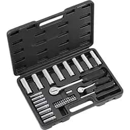 Набір інструментів Meister (32 деталі, тріскачка, бітова муфта, викрутка, гайкові ключі, пластиковий кейс)