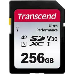 Карта памяти Transcend 256GB SD C10 UHS-I U3 A2 R160/W90MB/s 4K (TS256GSDC340S)