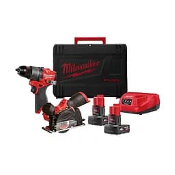Набір акумуляторних інструментів M12FPP2G2-402X MILWAUKEE (дриль-шурупокрут M12 FUEL FPD2-0, шліфмашина відрізна M12 FUEL FCOT-0 - мініатюра 2