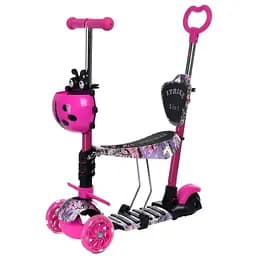 Самокат детский iTrike с родительской ручкой 26х13х66-75 см Розовый 000222614