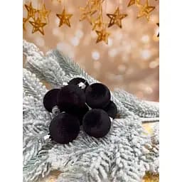 Набір ялинкових куль Оксамит 8 шт Чорний