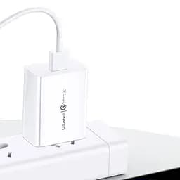 МЗП USAMS US-CC083 T22 Single USB QC3.0 Travel Charger (EU) Білий - мініатюра 2