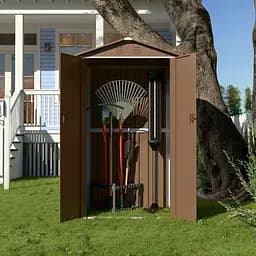 Хозблок-сарай металлический DS-01 с двускатной крышей 185х120х90 см Коричневый