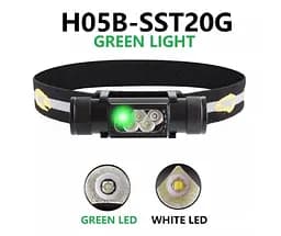 Налобний ліхтар Sofirn H05B із зарядкою від USB (Зелене світло) - мініатюра 3