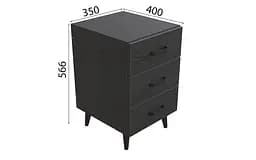 Тумба Віва 3 на конусних ніжках Ferrum-decor 56,5x35x40 Чорний метал ДСП Сосна Кембра 16 мм (FRD-106818) - мініатюра 4