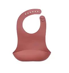 Силиконовый нагрудник слюнявчик 31х22 см, без бисфенола А, Purplish Red