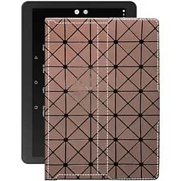 Чохол StatusCASE з екошкіри для планшету Pixus Ride 9.6 Коричневий ромб