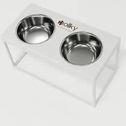 Hollky Base L — миски на підставці для середніх і великих собак (2 × 0,95 л, висота 20 см) - мініатюра 6