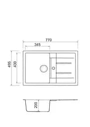 Кухонна мийка Adamant Fort 770x495x200 антрацит 697223, Антрацит - мініатюра 4